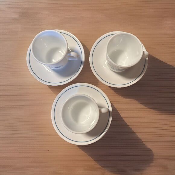 Corning COLONIAL MIST 3-Cups  3-Saucers Made In USA Replacement Sets Dinnerware - Picture 2 of 8